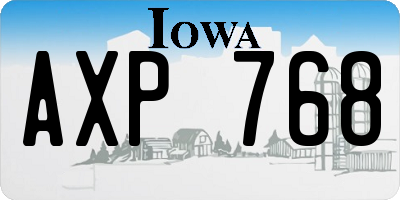 IA license plate AXP768