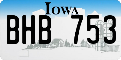 IA license plate BHB753