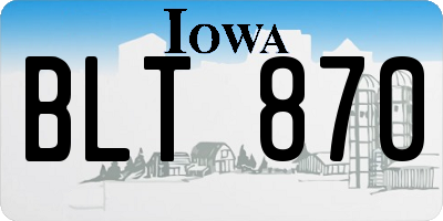 IA license plate BLT870