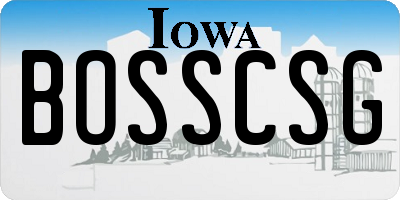 IA license plate BOSSCSG