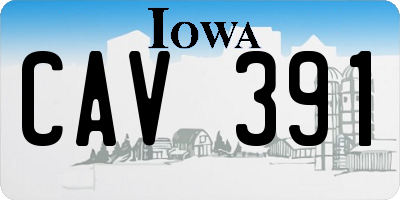 IA license plate CAV391