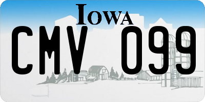 IA license plate CMV099