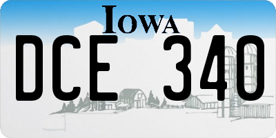 IA license plate DCE340