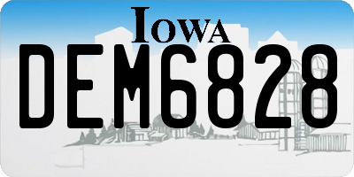 IA license plate DEM6828
