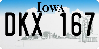 IA license plate DKX167