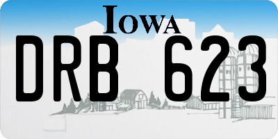 IA license plate DRB623