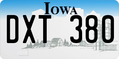 IA license plate DXT380
