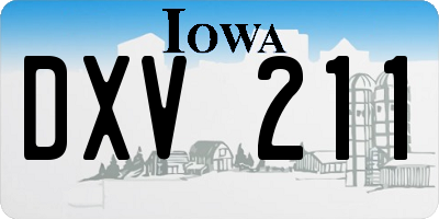 IA license plate DXV211