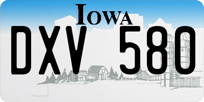 IA license plate DXV580