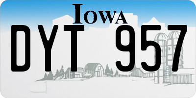 IA license plate DYT957
