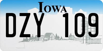 IA license plate DZY109