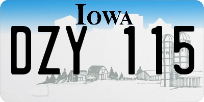 IA license plate DZY115