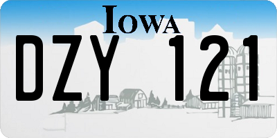 IA license plate DZY121