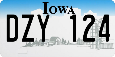 IA license plate DZY124