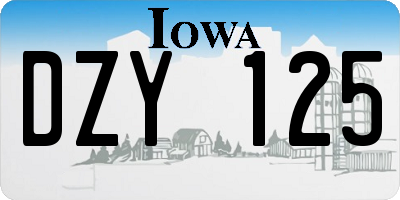 IA license plate DZY125