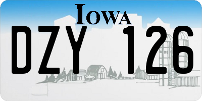 IA license plate DZY126
