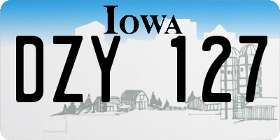 IA license plate DZY127