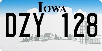 IA license plate DZY128