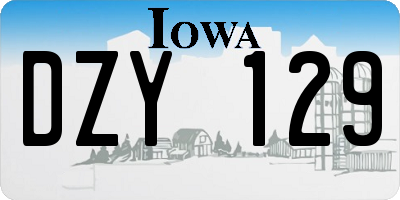 IA license plate DZY129