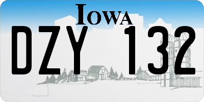 IA license plate DZY132
