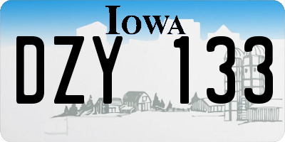 IA license plate DZY133