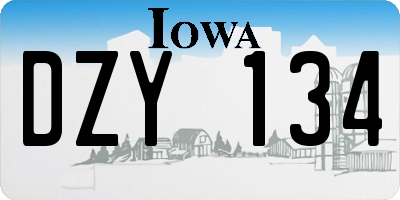 IA license plate DZY134