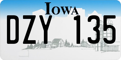 IA license plate DZY135
