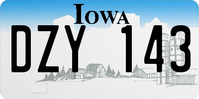IA license plate DZY143