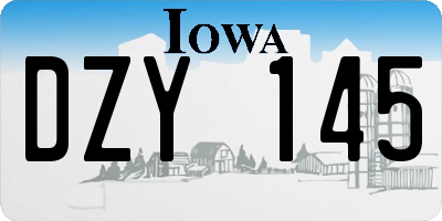 IA license plate DZY145