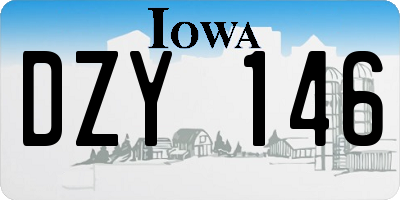 IA license plate DZY146