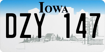 IA license plate DZY147