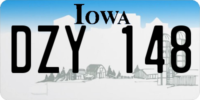 IA license plate DZY148