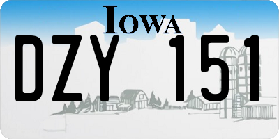 IA license plate DZY151