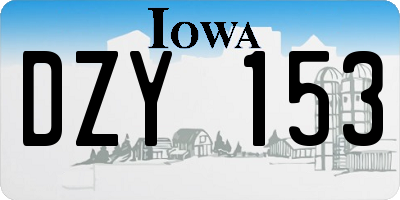 IA license plate DZY153