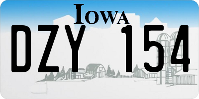 IA license plate DZY154