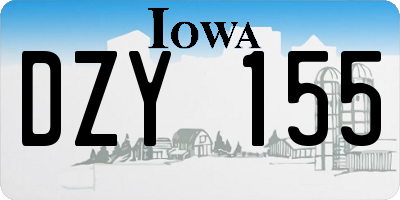 IA license plate DZY155
