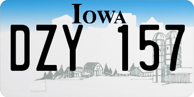 IA license plate DZY157