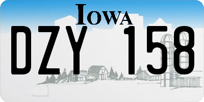 IA license plate DZY158