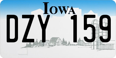 IA license plate DZY159