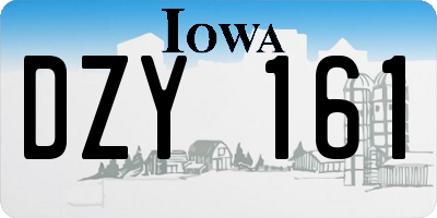 IA license plate DZY161