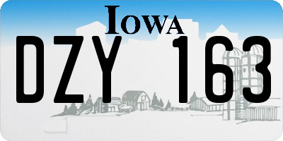 IA license plate DZY163