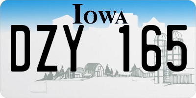 IA license plate DZY165
