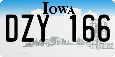IA license plate DZY166