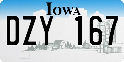 IA license plate DZY167