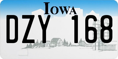 IA license plate DZY168
