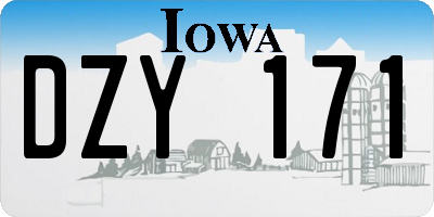 IA license plate DZY171