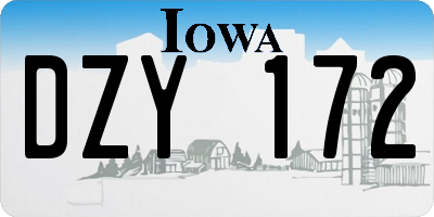 IA license plate DZY172