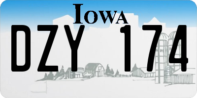 IA license plate DZY174