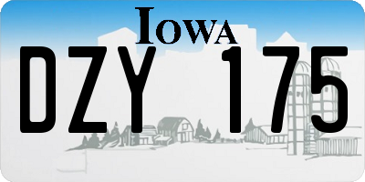IA license plate DZY175