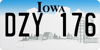 IA license plate DZY176